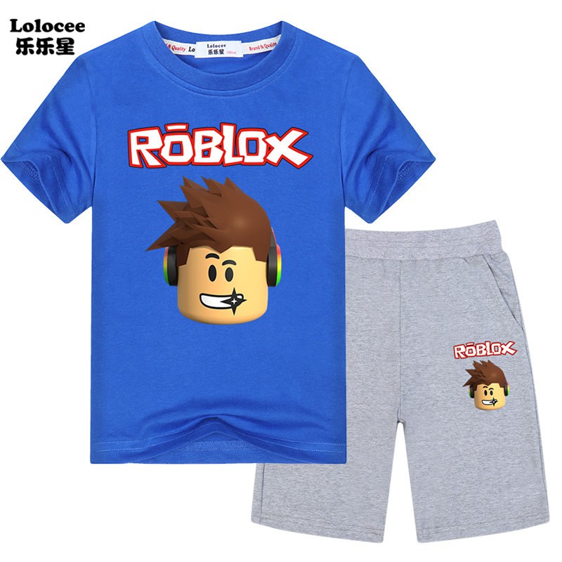 Big Boys Roblox Games Clothes Sets Tshirts Shorts Cotton Kids Sets Shopee Malaysia - 3 14years teen boys clothes roblox t shirt cartoon running t shirt fashion hot game 100 cotton blue tops tees kids costumes