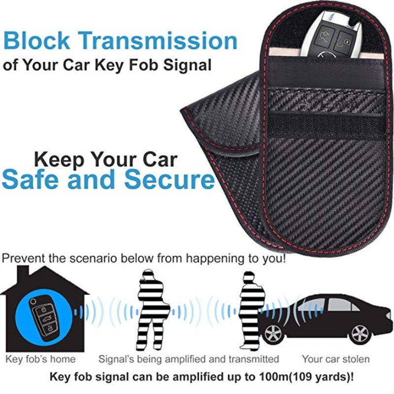 Travel & Data Security AutoSonic Faraday Bag Shield Cage,RFID Signal Blocking Bag for Car Key Fob Protection Cell Phone Privacy Anti-Hacking & Anti-Tracking Anti-Spying 