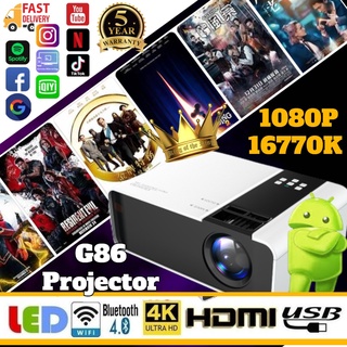 🔥10Year Warranty✨ 6000 lumens Dyson Projector FULL HD 1080P Android Mini Projector WIFI LCD Led A80 Protable Projector