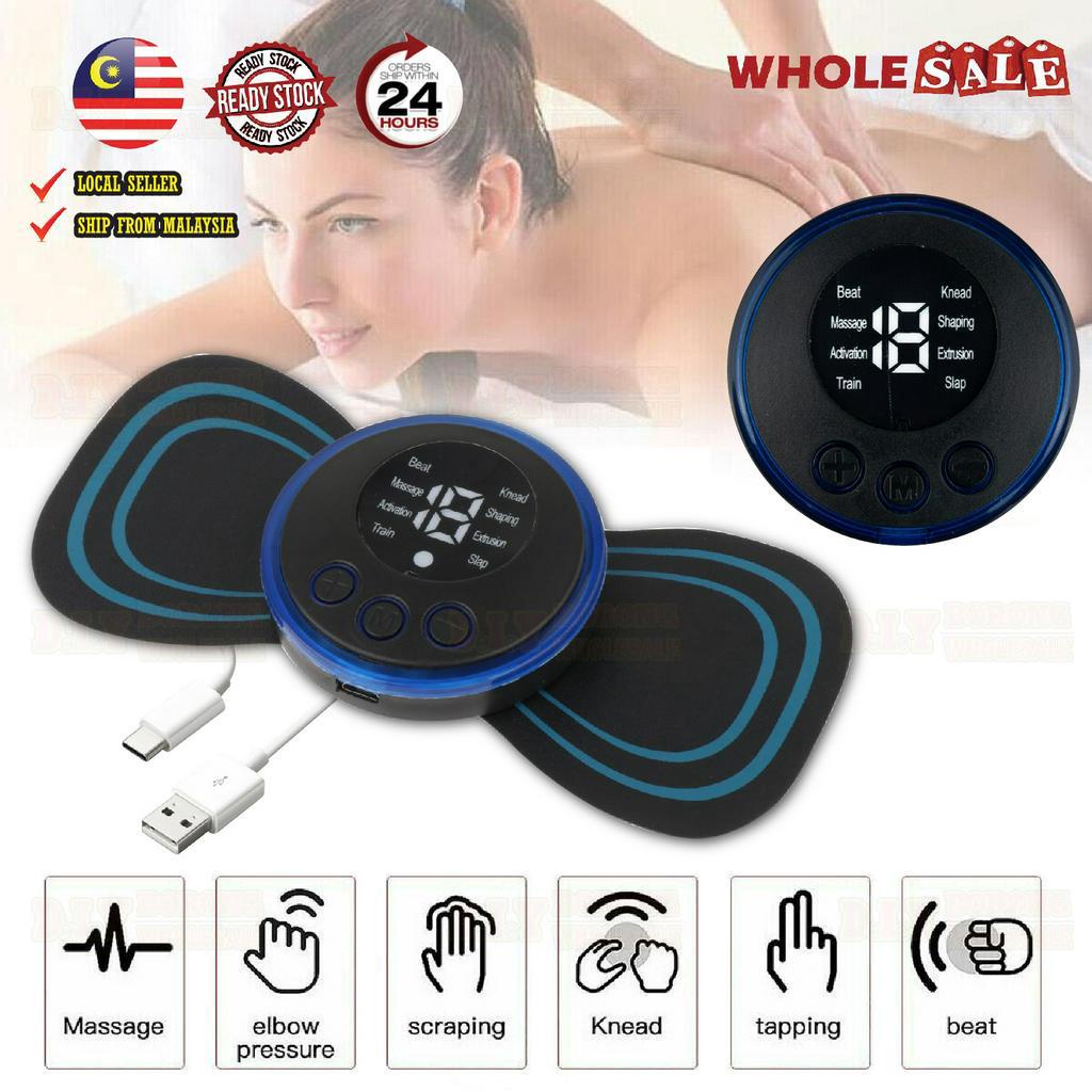 Portable EMS Mini Electric Massager Patch Stimulator Muscle Pain Relief / Mesin Pad Lekat Pengurut Badan