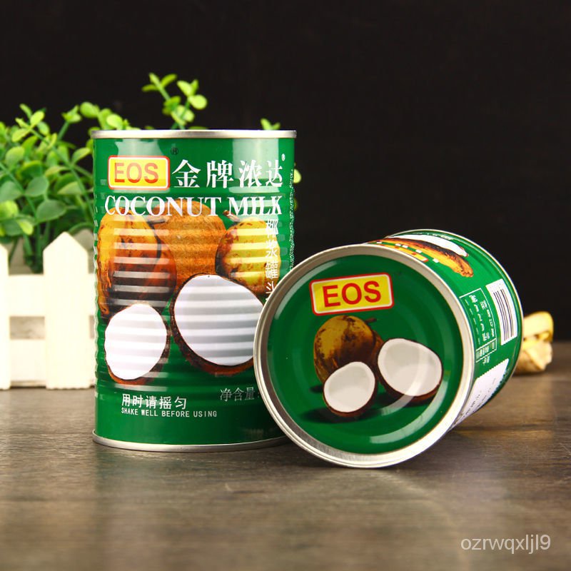 ღCoconut Milk400 Concentrated Coconut Juice Canned Coconut Sauce Tapioca Pudding Milk Tea Baking Dessert Raw Materials