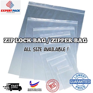 100pcs Small Medium Zipper Bag Zip Bag ZipLock Plastik Zip Travel 