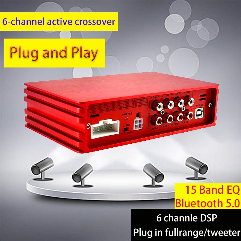 Audxeon D1600 6 channel DSP+AMP Car DSP Car Power Amplifier 15 Band EQ