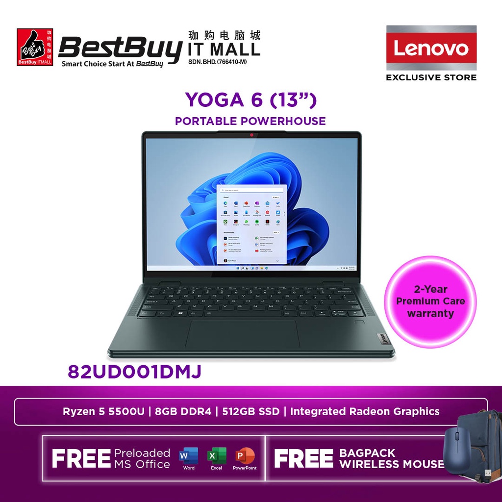 Lenovo Yoga 6 13ALC7 82UD001DMJ / 82UD001CMJ 13.3'' FHD Touch Laptop ...