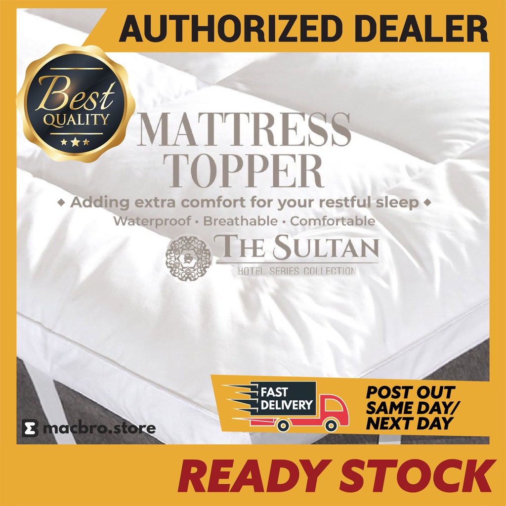 Mattress Topper Queen King Sultaé THE SULTERA Microfibre Ready Stock Pelapik Tilam 100% Cotton Fabric