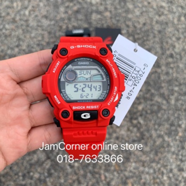 100 Original Casio G Shock G 7900a 4 G Lide Mat Moto Red Ready Stock Shopee Malaysia