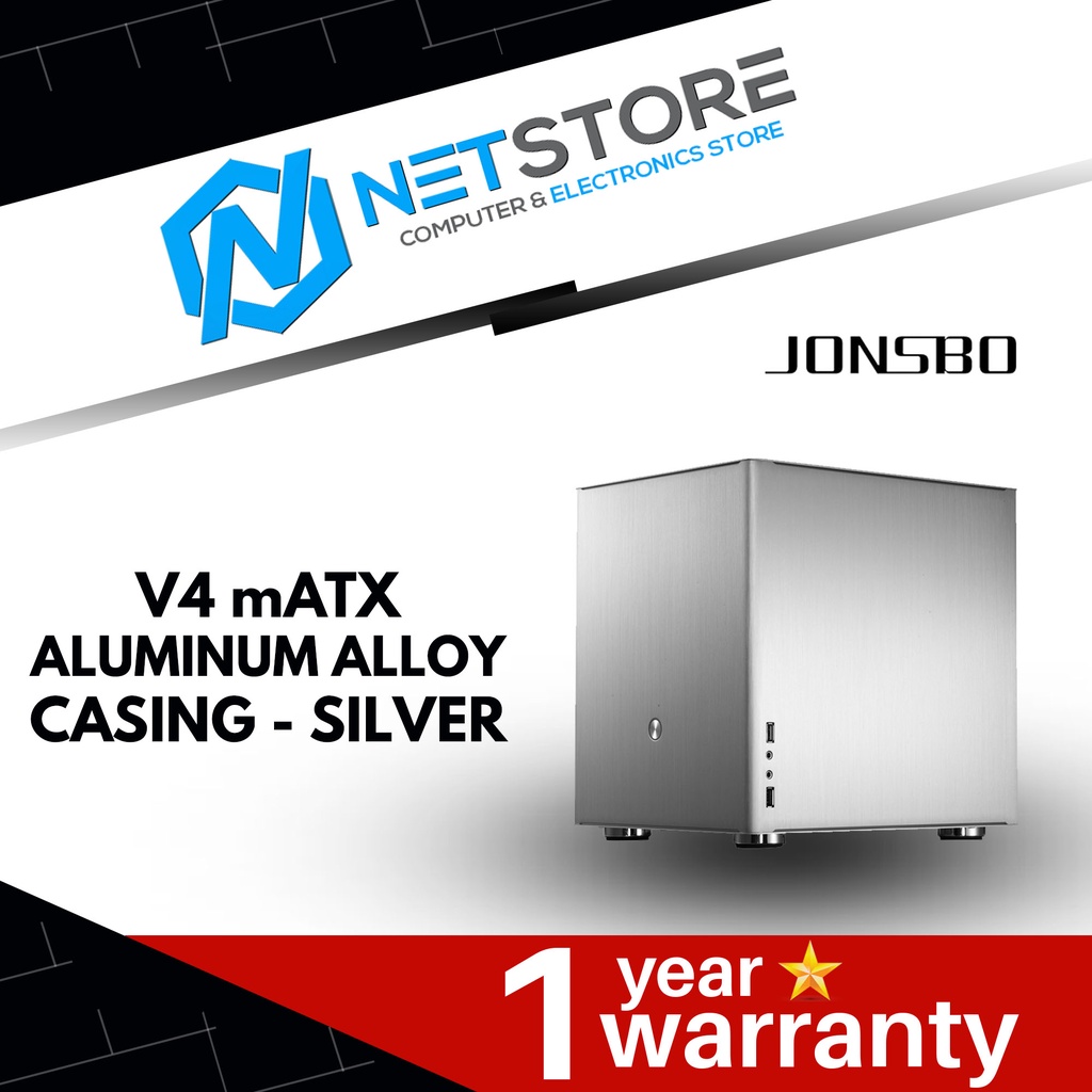 JONSBO V4 mATX ALUMINUM ALLOY CASING - SILVER - J-CA-V4-SIL | Shopee ...