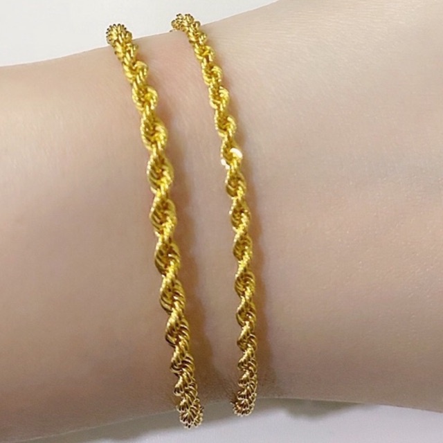 Emas Baru Rantai Tangan Pintal Hollow Emas916