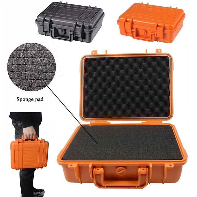 Sponge ABS Plastic Portable Waterproof Outdoor Instrument Kit Moisture-proof Explosion-proof Shock-proof Box Tool Case Toolbox Camera Photography Storage Box