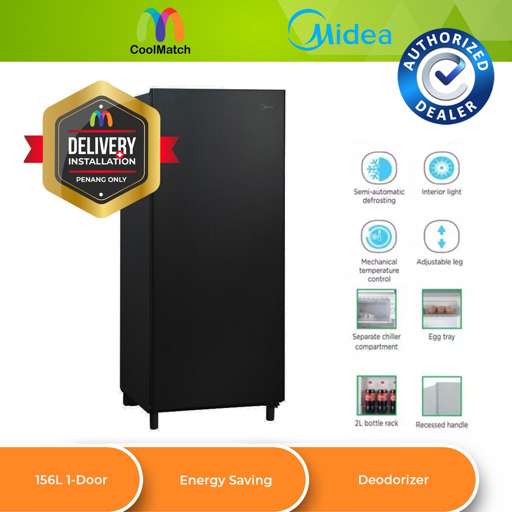 Midea 156l Single Door Refrigerator Fridge Peti Sejuk Ms 196b Black Colour Shopee Malaysia