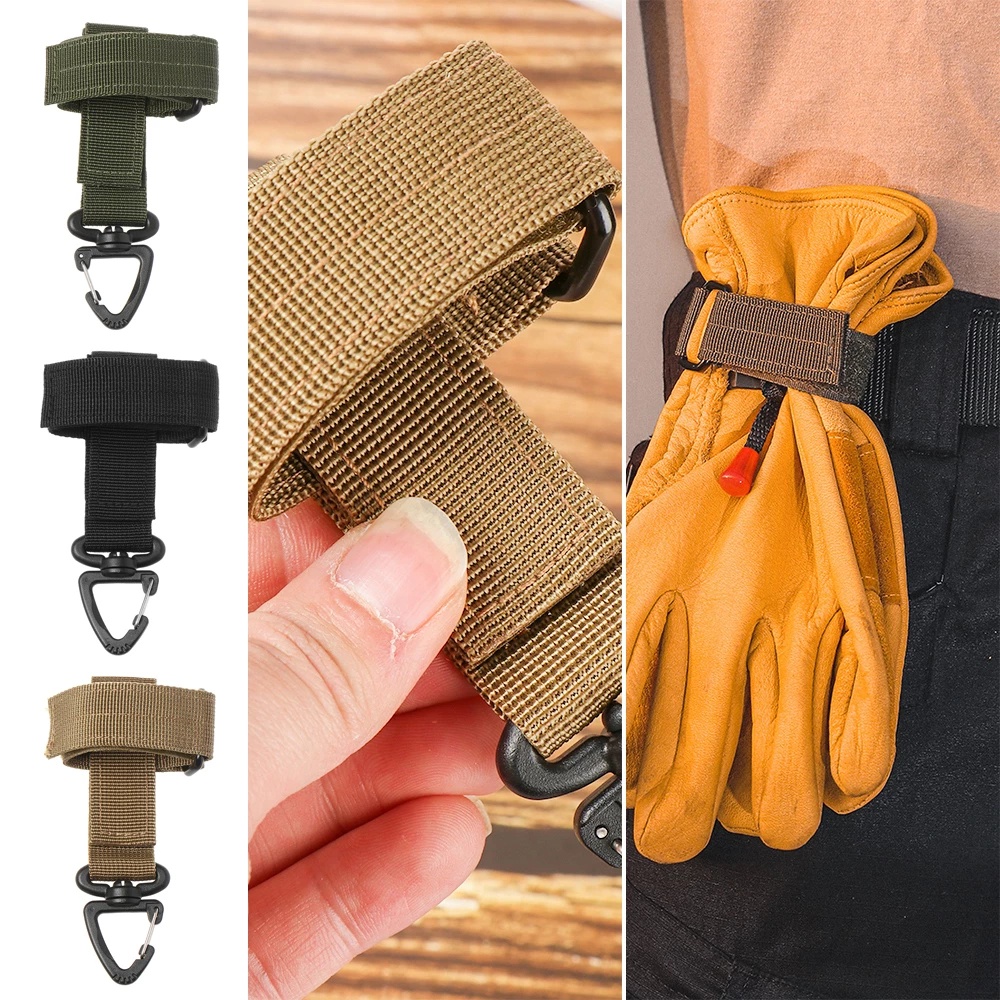 1PC Multi-purpose Glove Hook Military Fan Outdoor Tactical Gloves Climbing Rope Storage Buckle Adjust Camping Glove Hanging Buck Camping Equipment Glove Hook