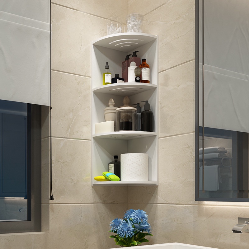 Bathroom rack corner shelf wall mounted storage wall drilling