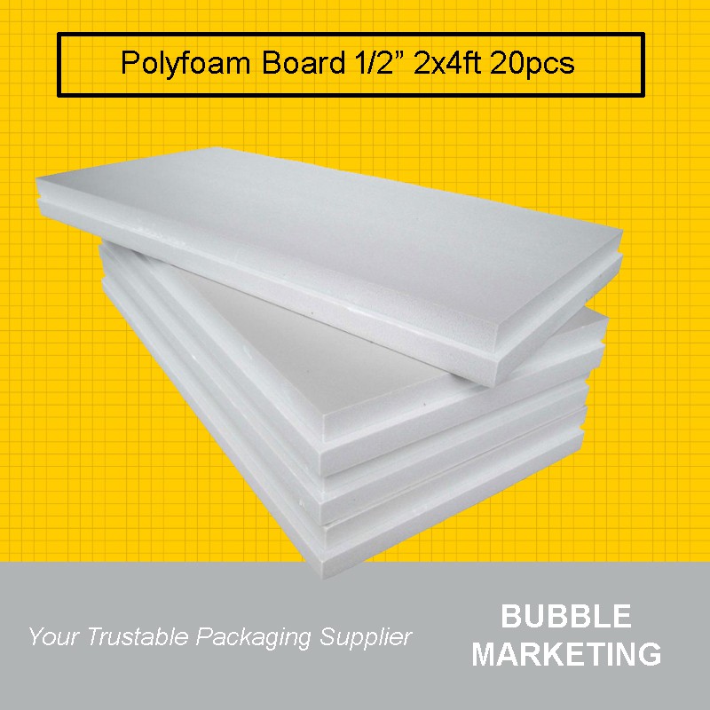 Polystyrene Foam Board 1/2 Inch 2x4ft (20pcs) Kabus Putih ...