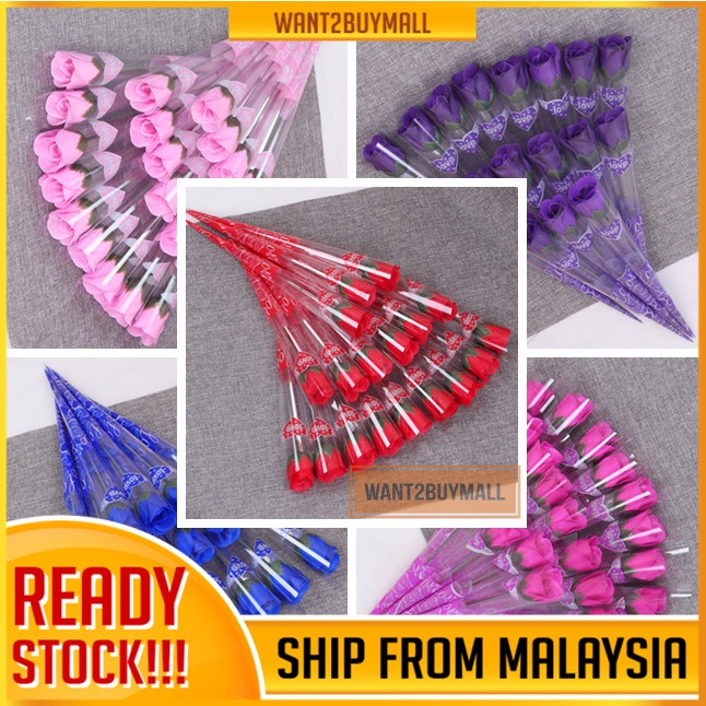 ?? ?HOT SALE? 35cm Rose Soap Flower Cheap Affordable Mother's Day Gift Valentine's Day Rose Bouquet Gift Bunga Sabun