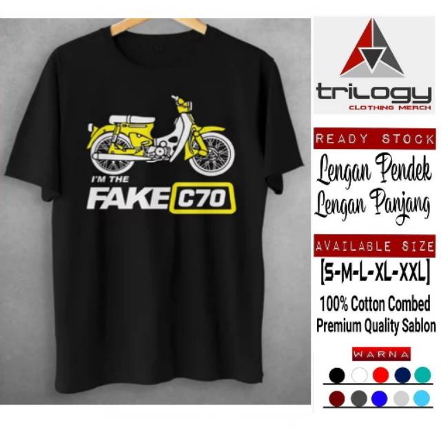 Cool T Shirt I M The Fake C70 Cool Motor Design Kaos Keren I M The Fake C70 Desain Motor Keren Shopee Malaysia