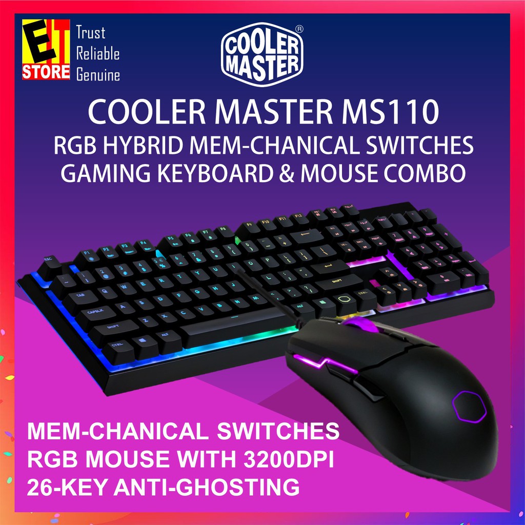 Cooler Master Ms110 Rgb Hybrid Mem Chanical Switches Gaming Keyboard Mouse Combo Shopee Malaysia