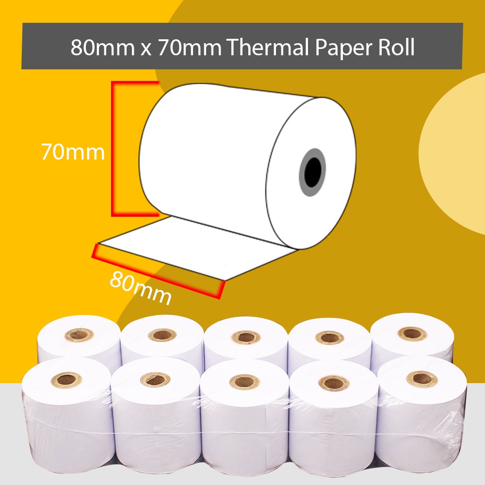 80mm x 70mm Thermal Paper Roll ( Per Pack 10Pcs) | Shopee Malaysia