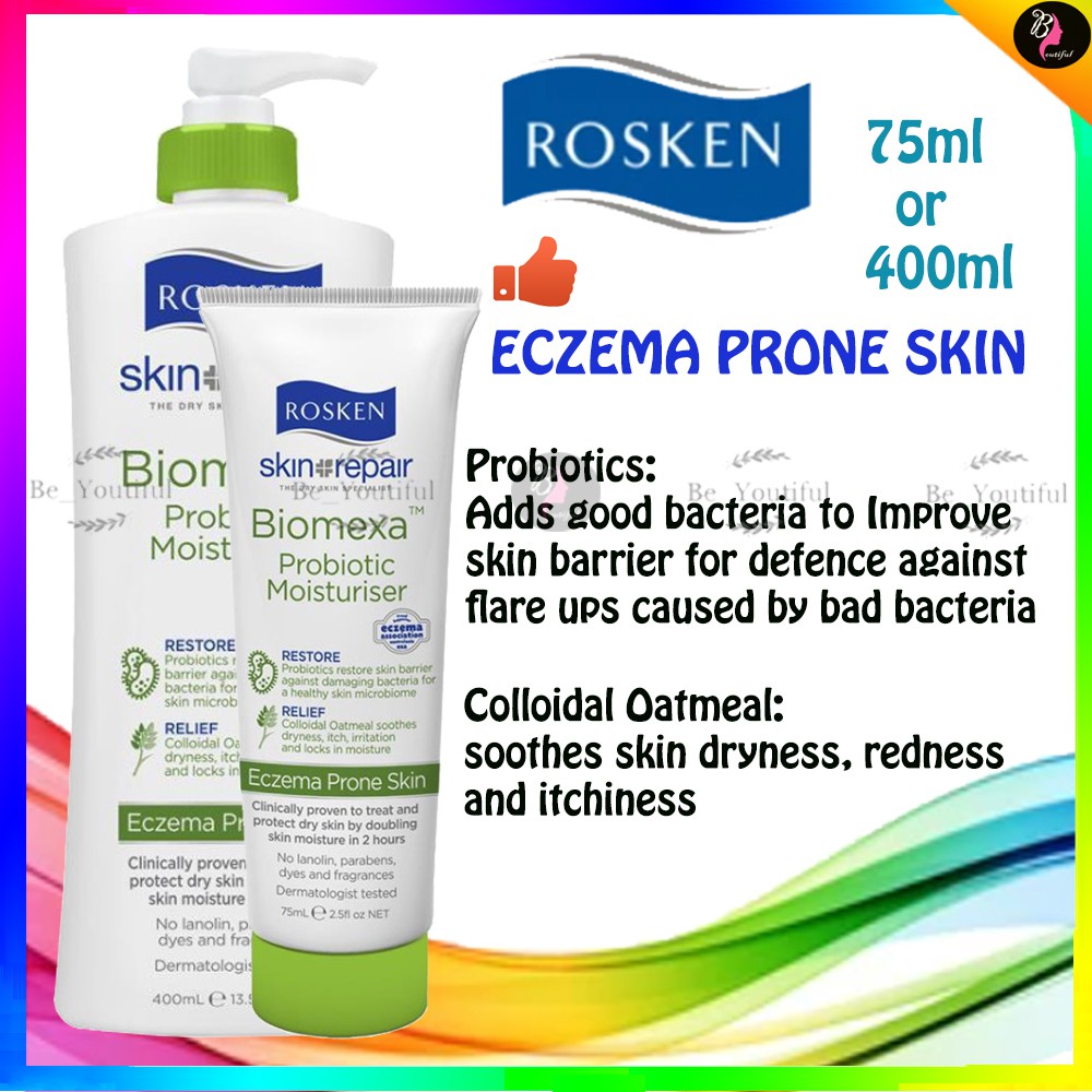 Rosken Biomexa Probiotic Moisturiser 75ml Eczema Prone Skin Protect Dry ...