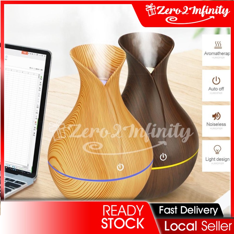 【Z2I】Air Freshener Mini Humidifier Home Office Aroma Essential Oil Diffuser Air Purifier Wooden USB Ultrasonic Mist Make