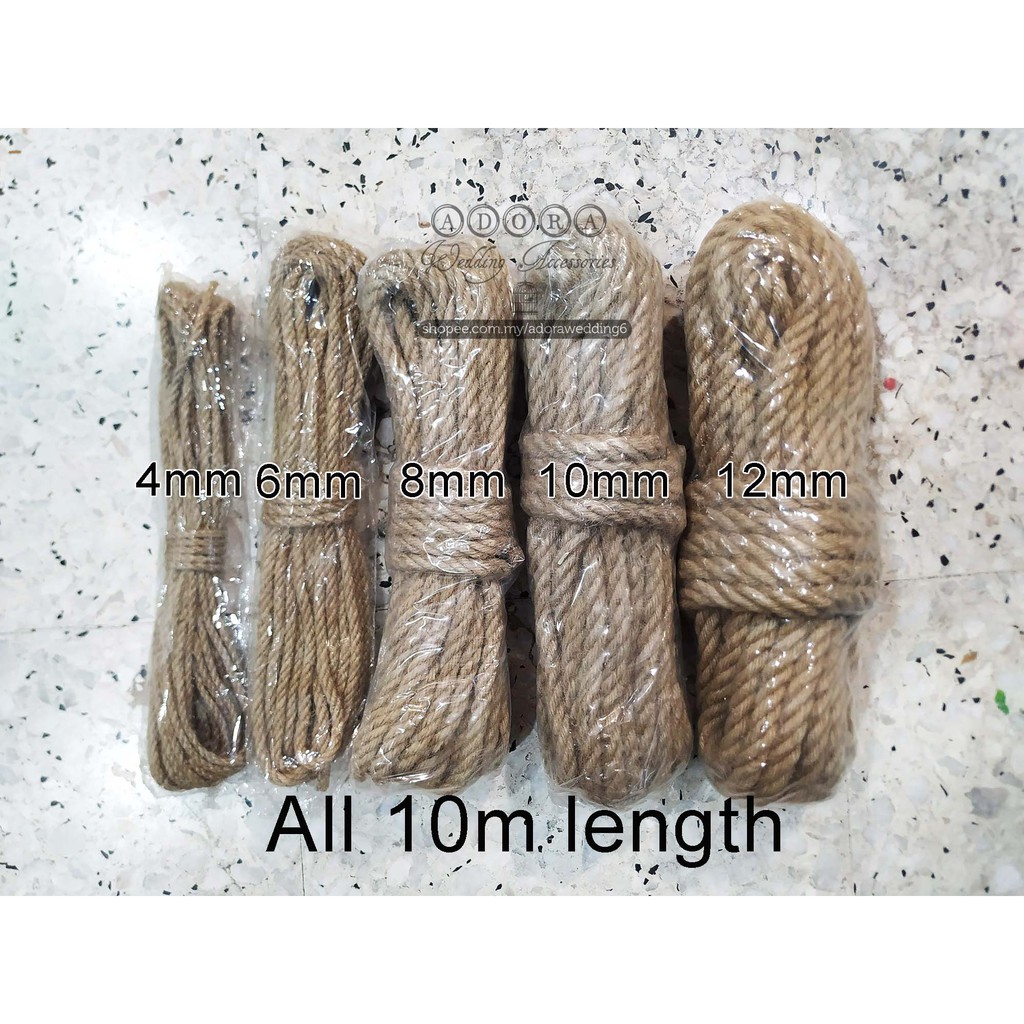 Tali Guni/Hemp Rope/Twine/Jute/Sisal 麻绳 2mm 3mm 4mm 6mm 8mm 10mm 12mm