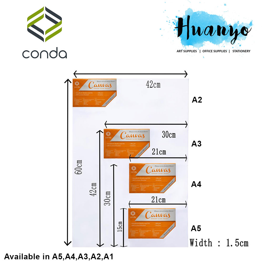 Conda Artist Stretched Canvas A Series A5 A4 A3 A2 Size Shopee Malaysia