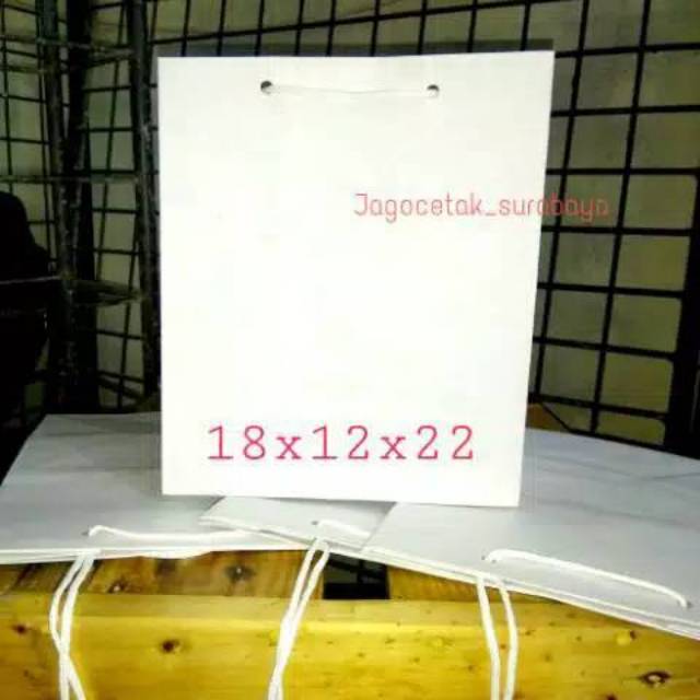Price Perlusin 12biji White 18x12x22 Plain Lxwxt Craft White Craft Paperbag Shopee Malaysia