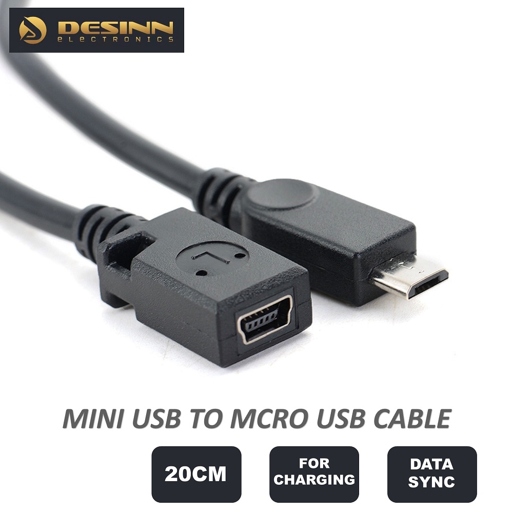 USB 5P Micro B Male To 5P Mini USB Female Extension Cable Adapter For ...