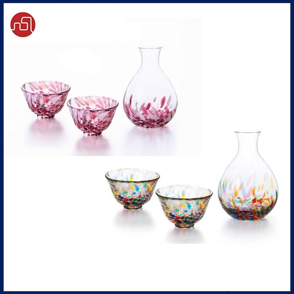 TSUGARU VIDRO Sake Cup Set(Japanese Traditional Craft Goods) (Handmade Glass)