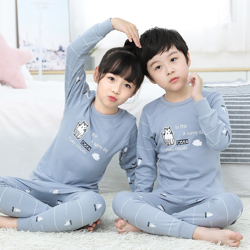 Oldeagle Baby Boys Girls Long Sleeve Cartoon Dinosaur Print Tops+Pants 2PCs Pajamas Clothing Set 