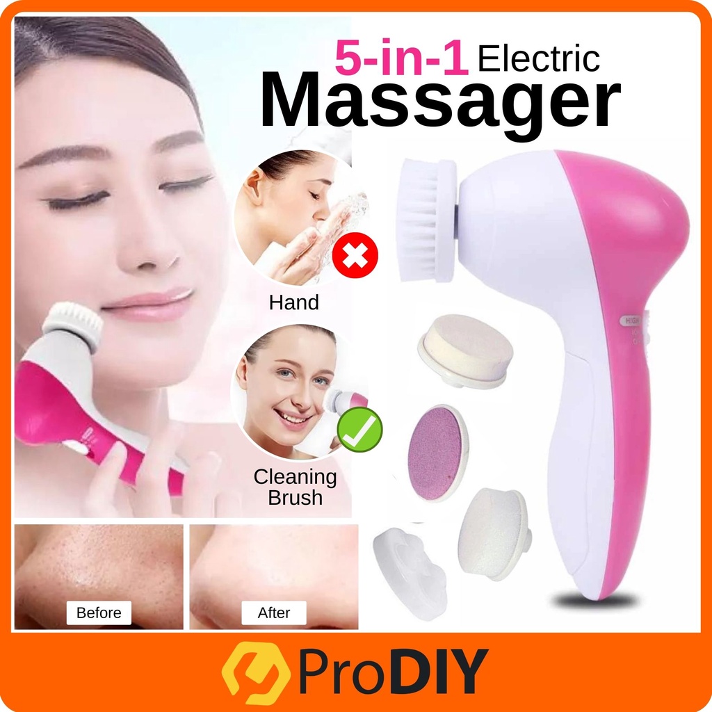 5 in 1 Electric Face Massager Beauty Skin Care Facial Wash Cleaner Machine Pencuci Muka Elektrik