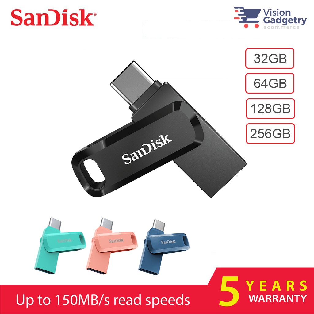 Sandisk Ultra Dual Drive GO Type-C OTG USB 3.1 DC3 Flash Drive 150MB/S ...