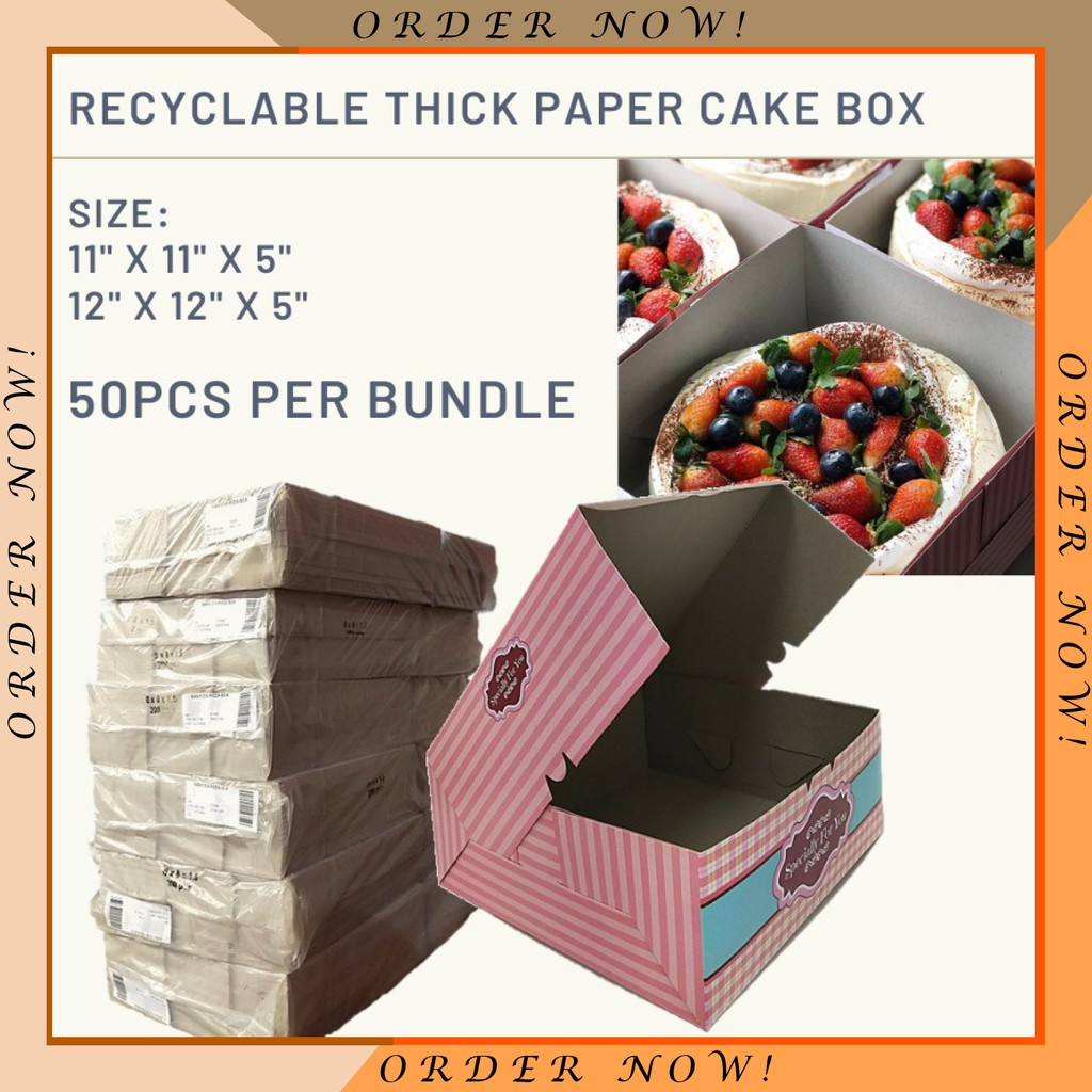 (50pcs per Bundle) 11 Inches & 12 Inches Cake Box Color/ Big Cake Box