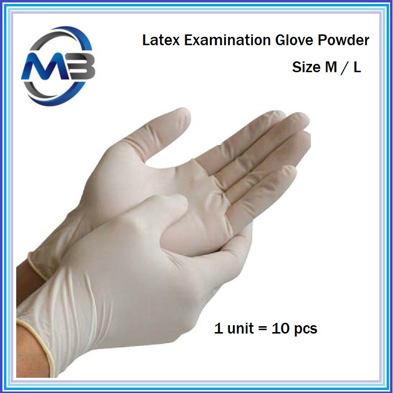 Rubber / Latex Disposable Hand Glove Powdered 10pcs Shopee Malaysia