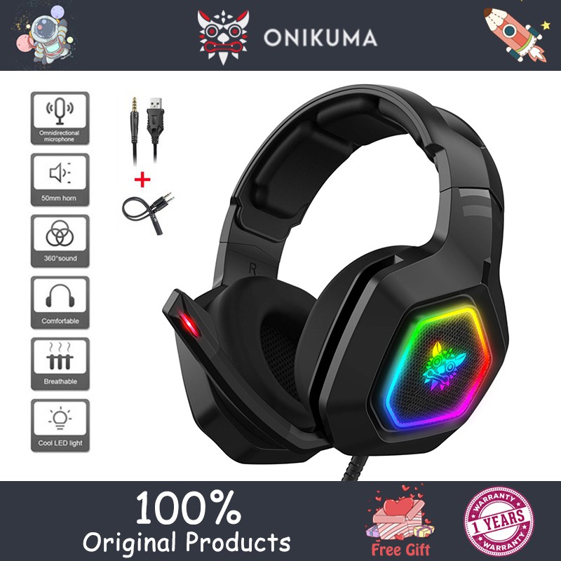 ONIKUMA K10 professional gaming headset, RGB head-mounted 3D stereo