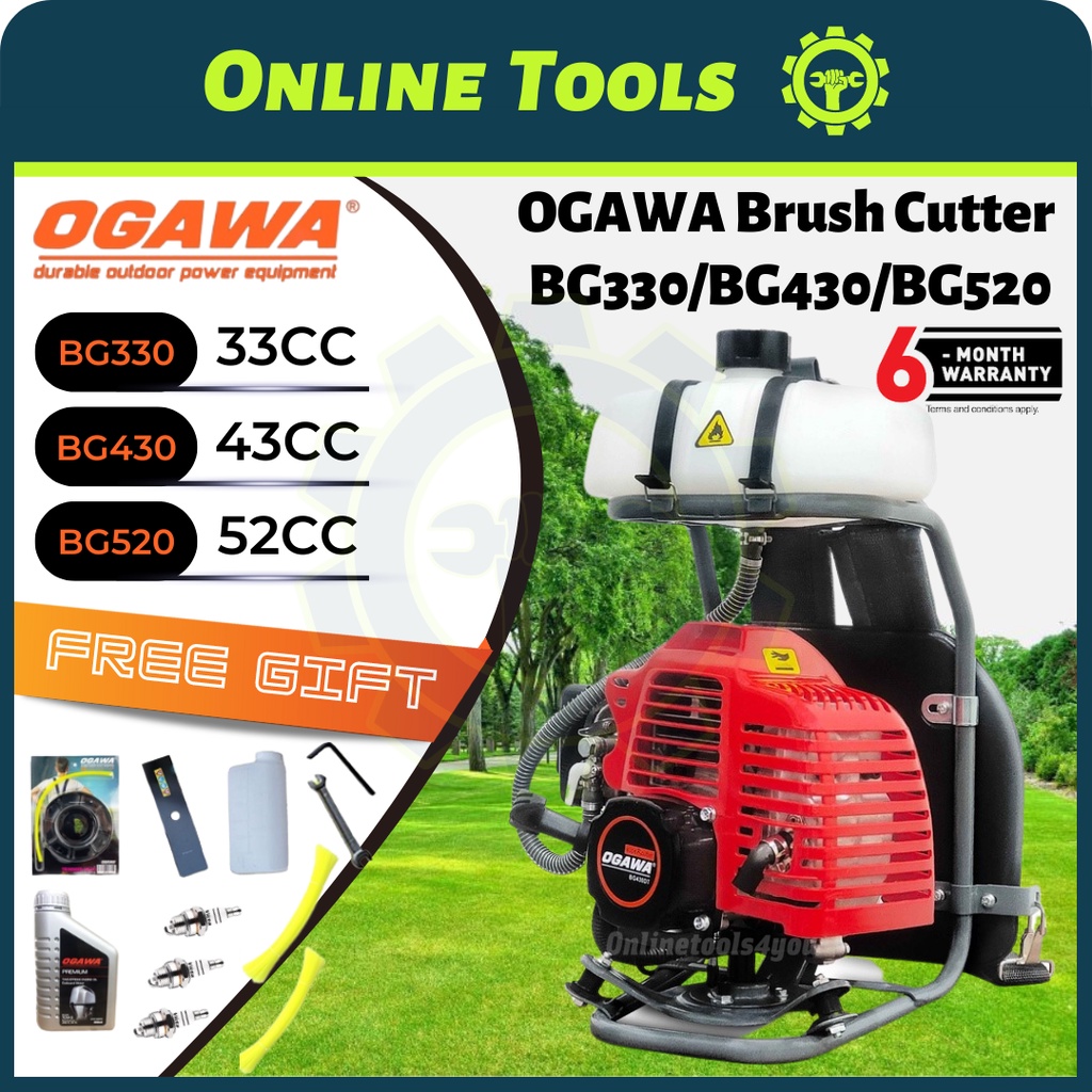 [100% Original] OGAWA Brush Cutter BG330 BG430 BG520 Mesin Potong Rumput (33CC)(43CC)(52CC)OGAWA Heavy Duty Grass Cutter