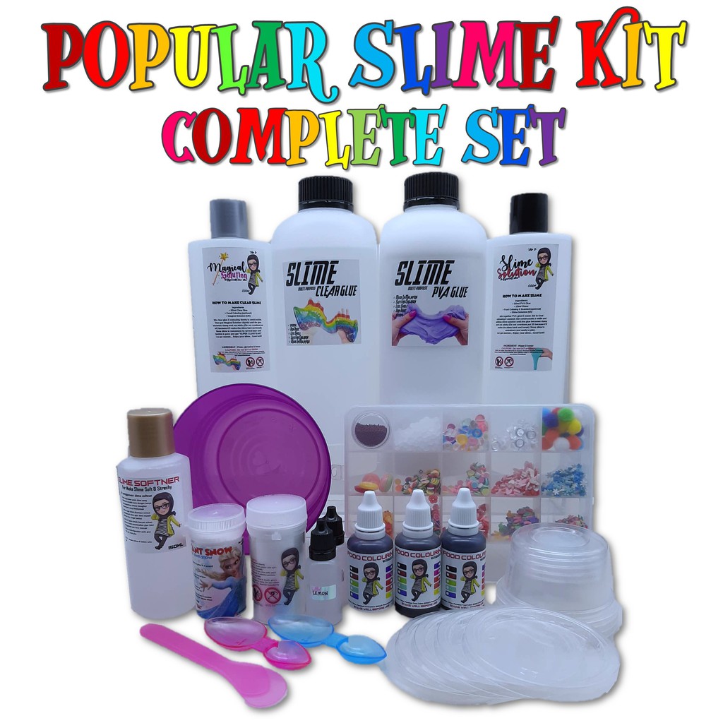 Slimebykaklyn Popular Slime Kit Complete Set Shopee Malaysia