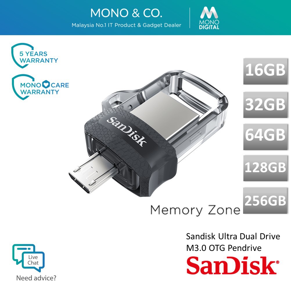 Sandisk 32GB Ultra Dual M3.0 OTG Flash Drive SDDD3-032G Pendrive