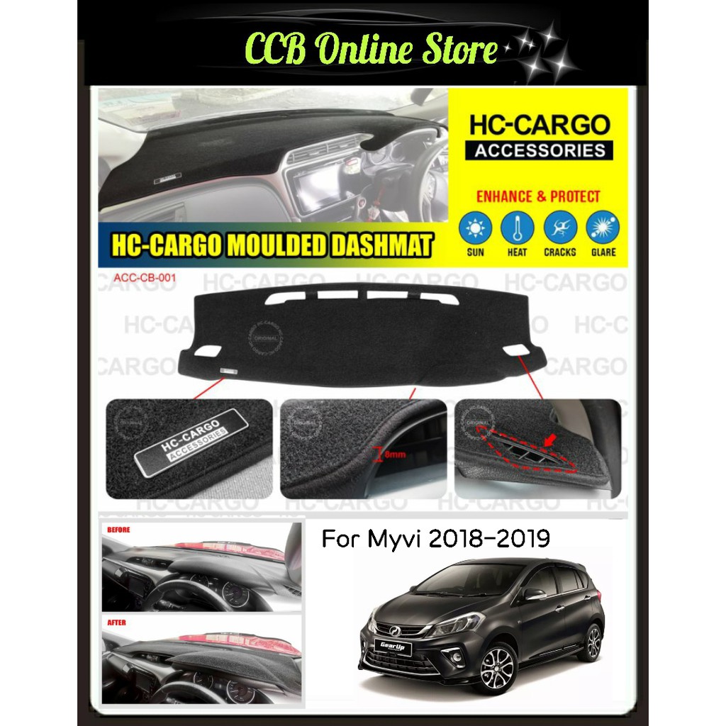 Perodua Myvi 2018-2019 Premium Moulded DashMat Dashboard 