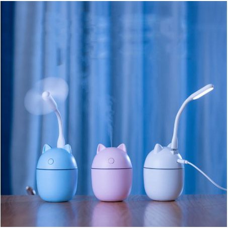 USB Air Humidifier | Cartoon Cute Bear Air Humidifier USB Diffuser with LED Light | USB Pelembap Udara | USB 空气加湿器