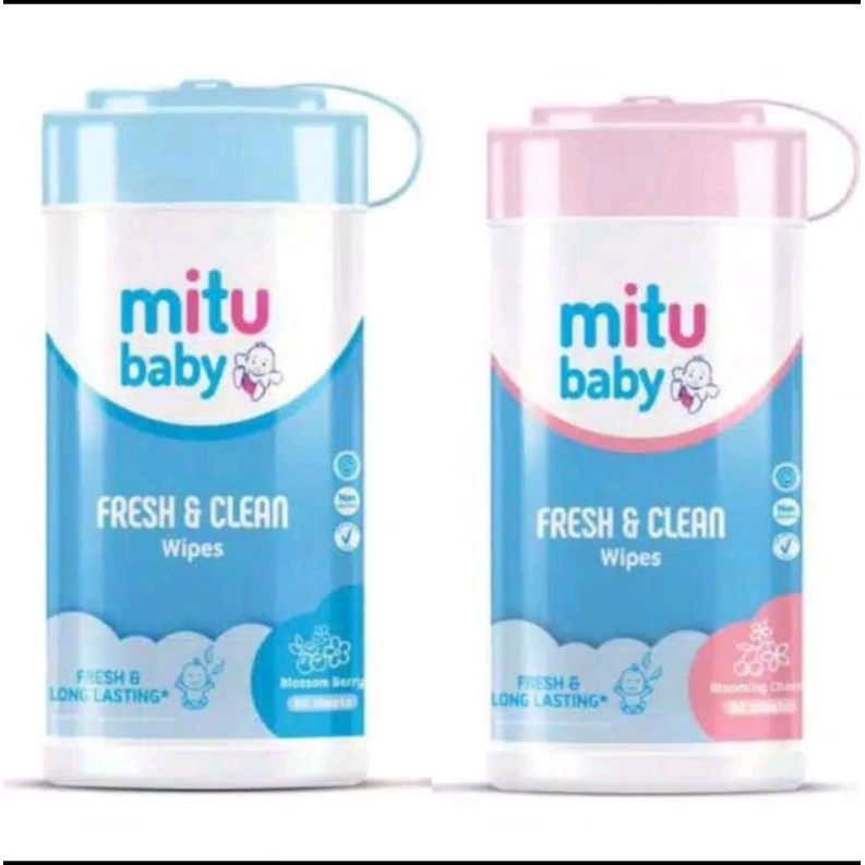 Mitu BABY WIPES BOTTLE 60 SHEET PINK/BLUE