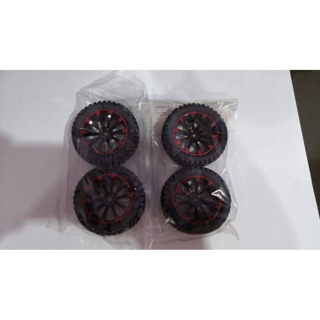 rc-1-10-scale-car-rally-tyre-with-sport-rim-set-for-upgrade-red-black