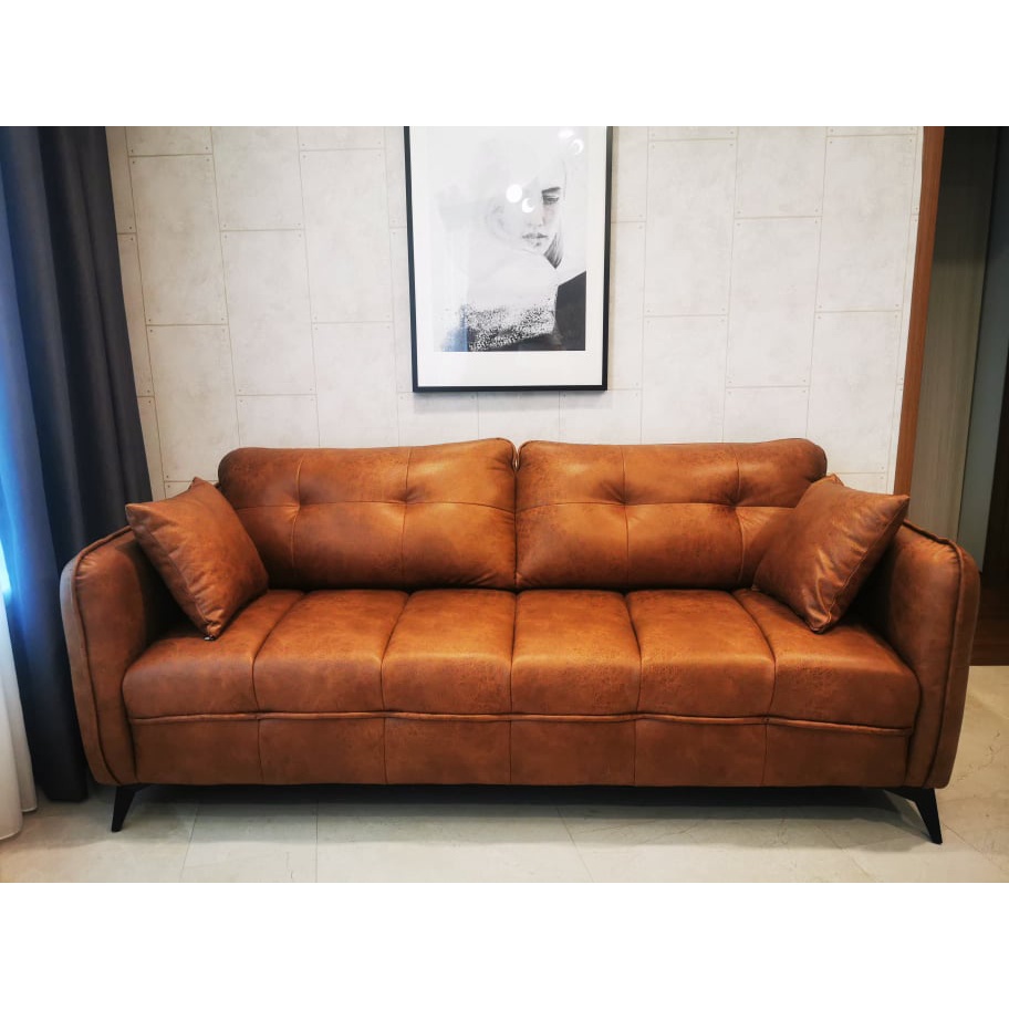 [ READY STOCK ] LEVNY 3seater sofa Leather look (AEROFABRICEurope