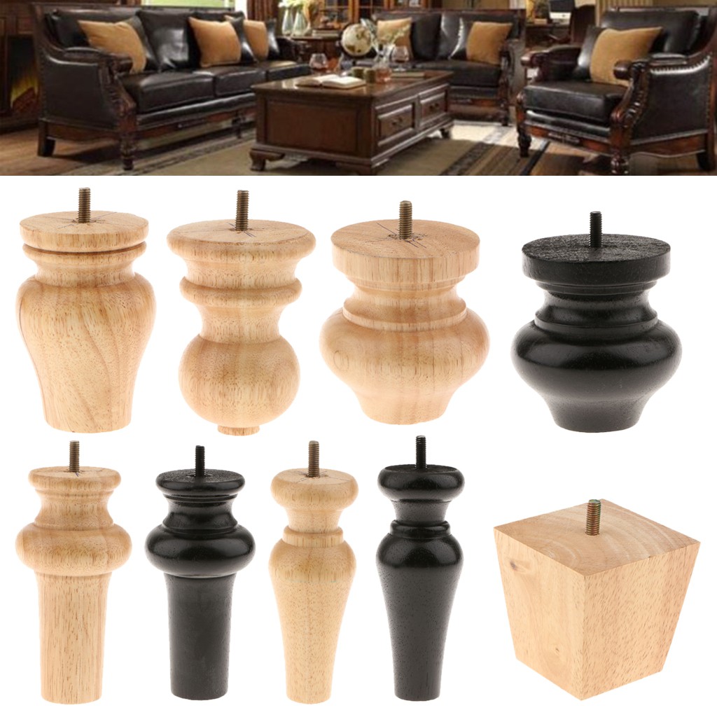 [predolodbMY] 1PC Solid Wood Furniture Legs Sofa Replacement Legs