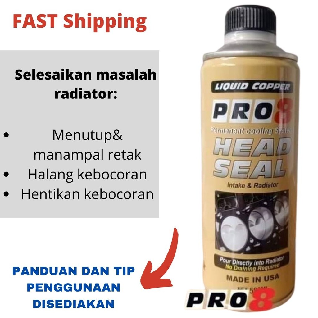 PRO8 head seal 500ml Cegah sebelum kereta berasap radiator kereta 