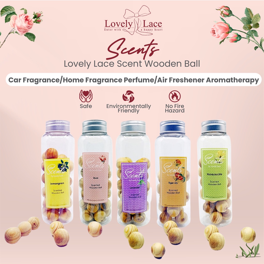 Lovely Lace Scent Wooden Ball Car Fragrance Home Fragrance Perfume Air