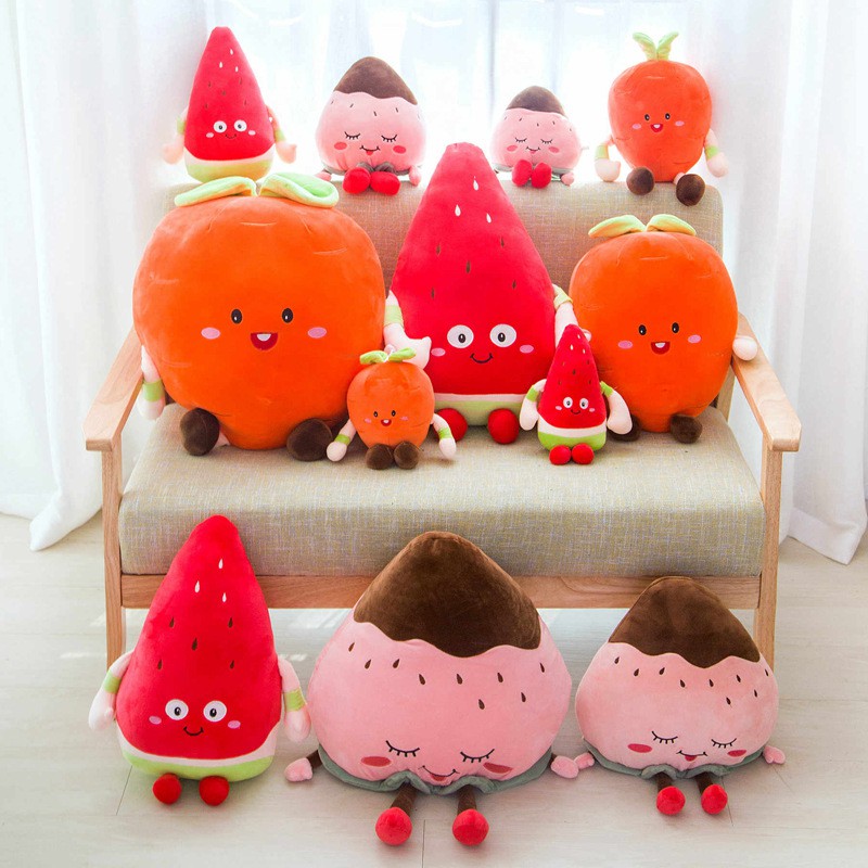 Cartoon Fruit Watermelon Pillow Plush Toy Strawberry Down Cotton