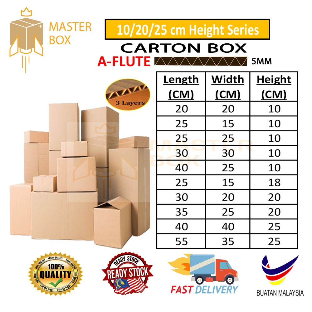 Carton Box / Packing Box / Packaging Box / Kotak - 10cm, 20cm, 25cm