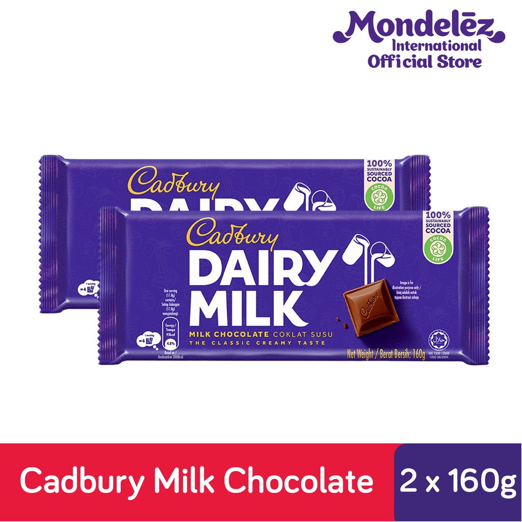 Cadbury Dairy Milk Original Chocolate Bar,Smooth and Creamy,Halal