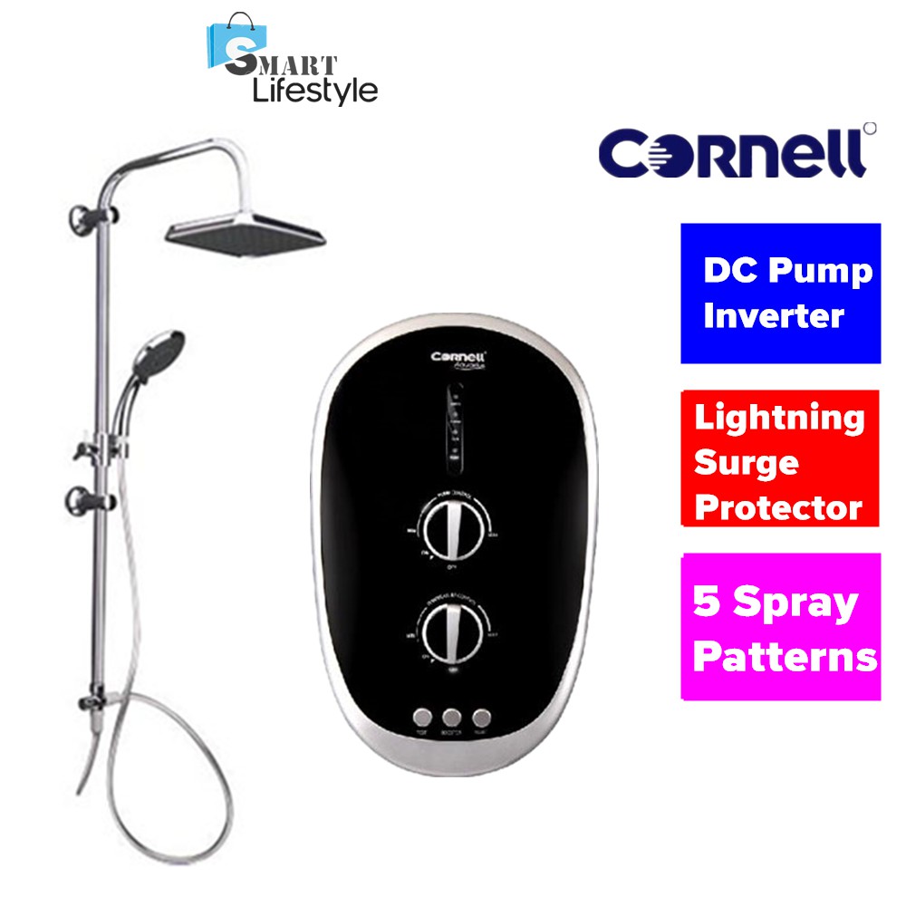 CORNELL CISE369DCR Instant Shower with Builtin DC Pump and Rain