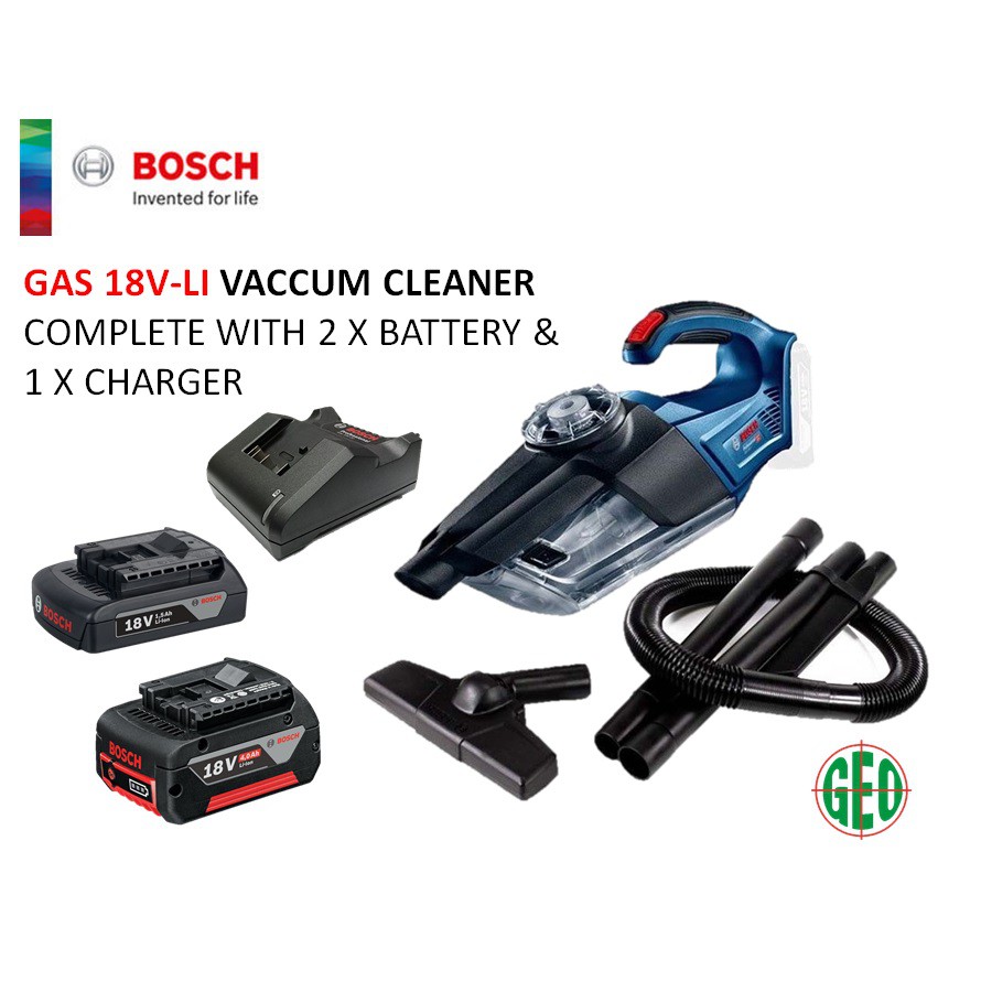 Bosch Gas 18v 1 Cordless Vacuum Cleaner C W 2 X Battery And 1 X